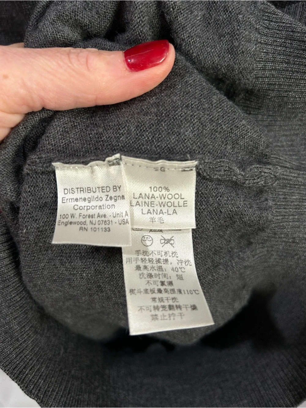 Ermenegildo Zegna Charcoal Gray Half-Zip Sweater